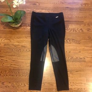 Michael Kors Soft Black Leggings w/Leather Sz Lg